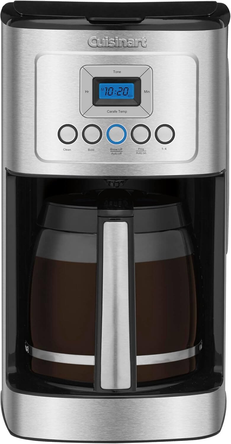 Cuisinart 14-Cup Coffee Maker, Programmable PerfecTemp Glass Carafe Coffee Machine with 1-4 Cup Setting, Brew Strength Control and Brew Pause, Stainless Steel, DCC-3200NAS
