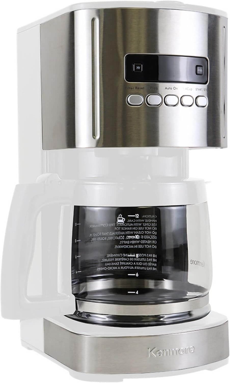 Kenmore drip Coffee Maker - 12 Cup programmable cafe machine with glass pot, regular & bold brew, auto shut off large water reservoir, reusable filter, kitchen appliances for cafeteria barista