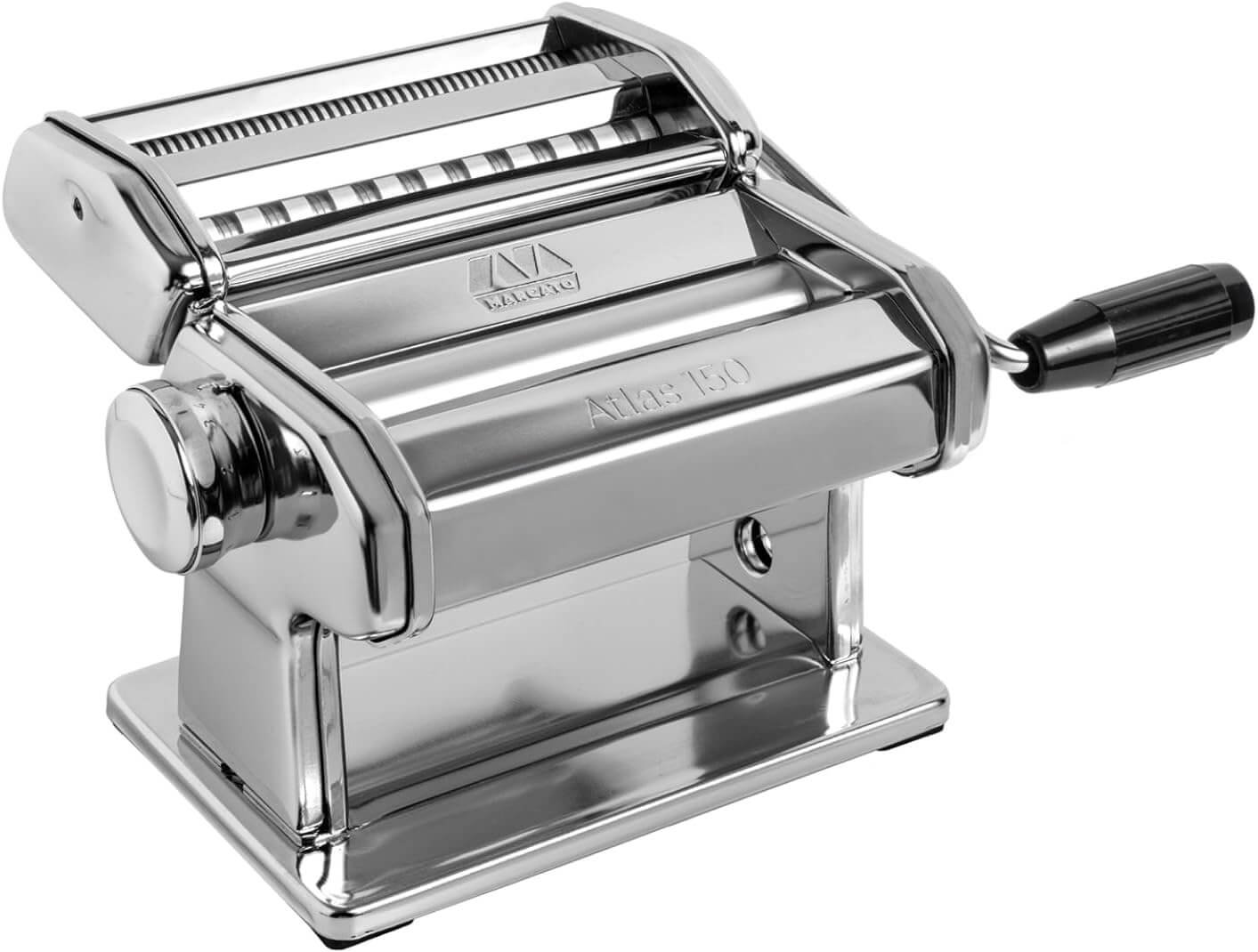 MARCATO Made in Italy Atlas 150 Classic Manual Pasta Maker Machine, Chrome Steel. Makes La